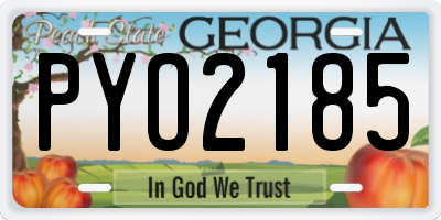 GA license plate PYO2185