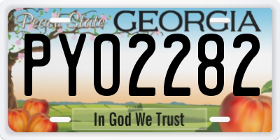 GA license plate PYO2282