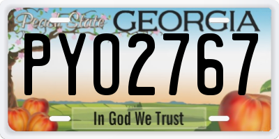 GA license plate PYO2767