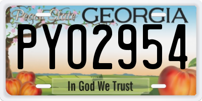 GA license plate PYO2954