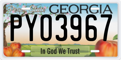 GA license plate PYO3967