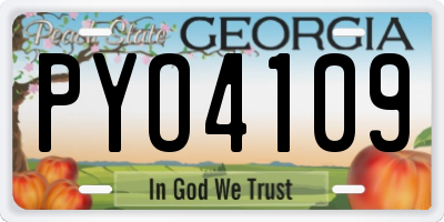 GA license plate PYO4109
