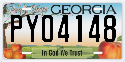 GA license plate PYO4148