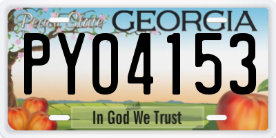 GA license plate PYO4153