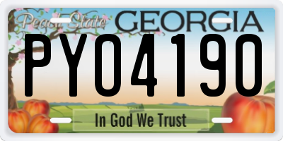 GA license plate PYO4190