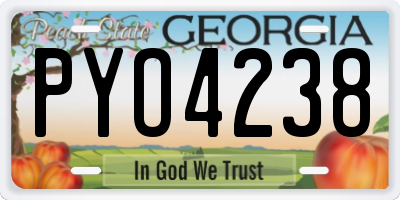 GA license plate PYO4238