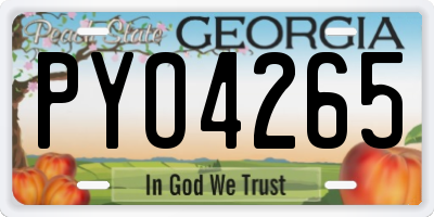 GA license plate PYO4265