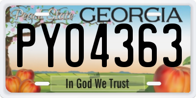 GA license plate PYO4363