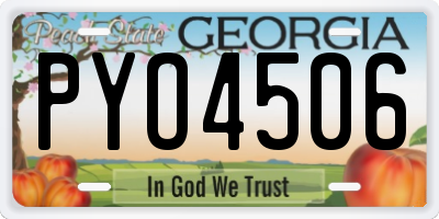 GA license plate PYO4506