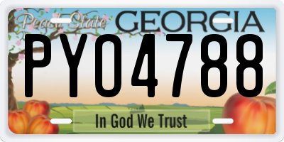 GA license plate PYO4788