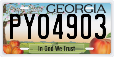 GA license plate PYO4903