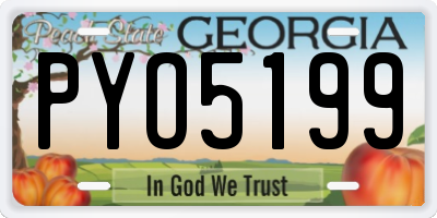 GA license plate PYO5199