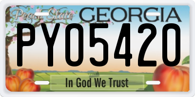 GA license plate PYO5420