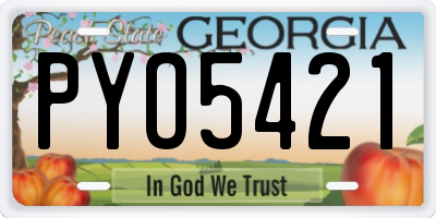 GA license plate PYO5421