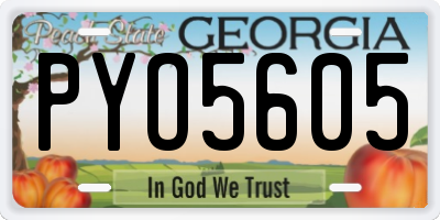 GA license plate PYO5605