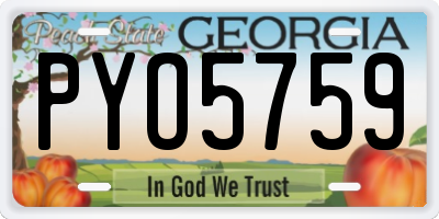 GA license plate PYO5759