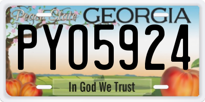 GA license plate PYO5924
