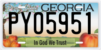 GA license plate PYO5951