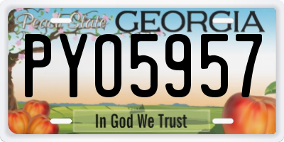 GA license plate PYO5957