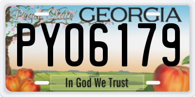 GA license plate PYO6179