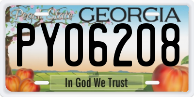 GA license plate PYO6208