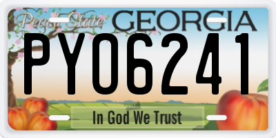 GA license plate PYO6241
