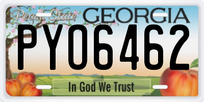 GA license plate PYO6462