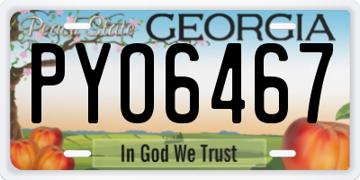 GA license plate PYO6467