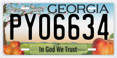 GA license plate PYO6634