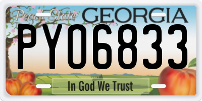 GA license plate PYO6833