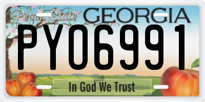 GA license plate PYO6991