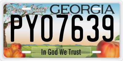 GA license plate PYO7639