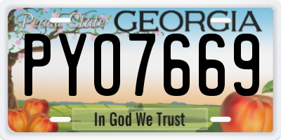 GA license plate PYO7669