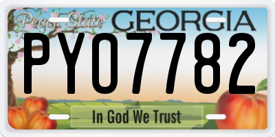 GA license plate PYO7782