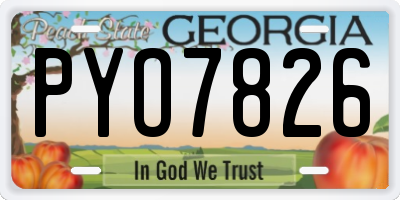 GA license plate PYO7826