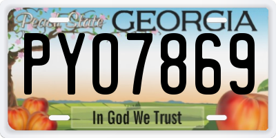 GA license plate PYO7869