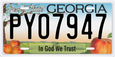 GA license plate PYO7947