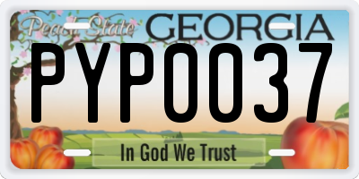 GA license plate PYP0037