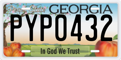 GA license plate PYP0432