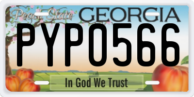 GA license plate PYP0566