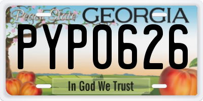 GA license plate PYP0626