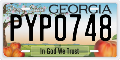 GA license plate PYP0748