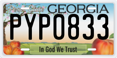 GA license plate PYP0833