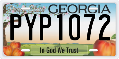 GA license plate PYP1072