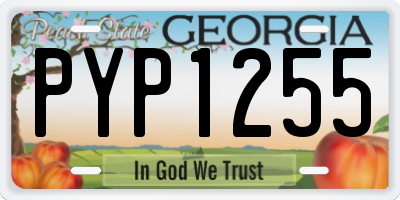 GA license plate PYP1255