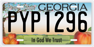 GA license plate PYP1296