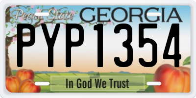 GA license plate PYP1354