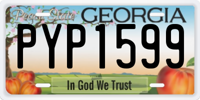 GA license plate PYP1599