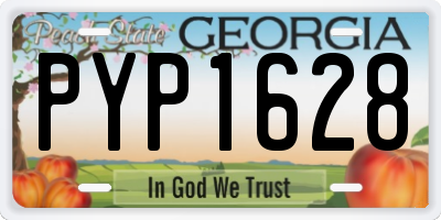 GA license plate PYP1628