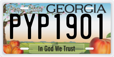 GA license plate PYP1901